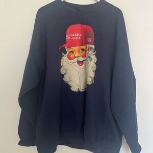 Gildan Navy Sweatshirt with Vibrant Red Design